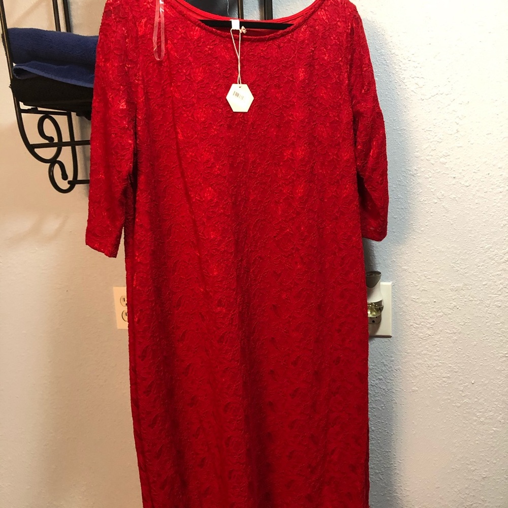 Red lace dress